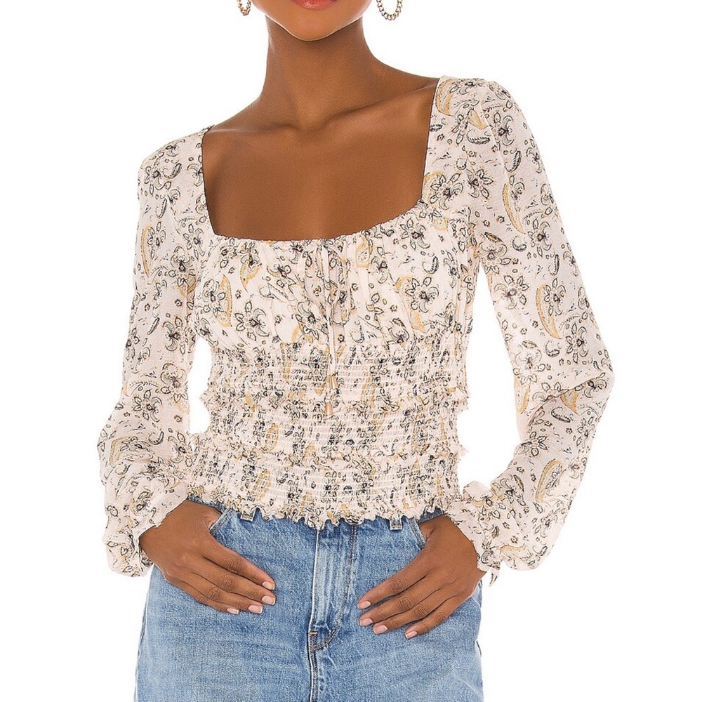 Free People Lolita Top in Light Combo XS